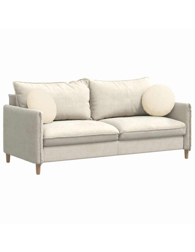 Cuscini per Seduta 2 pcs Crema Ø 40 cm Tessuto in Cords