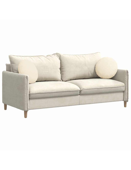 Cuscini per Seduta 2 pcs Crema Ø 40 cm Tessuto in Cords