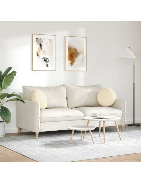 Cuscini per Seduta 2 pcs Crema Ø 40 cm Tessuto in Cords