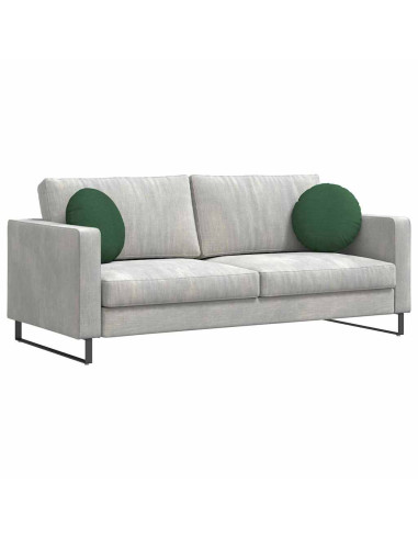 Cuscini per Seduta 2 pcs Verde Scuro Ø 40 cm Tessuto in Cords