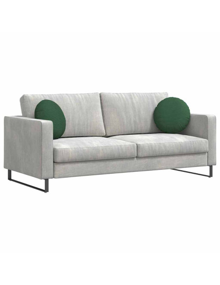 Cuscini per Seduta 2 pcs Verde Scuro Ø 40 cm Tessuto in Cords