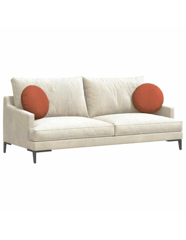 Cuscini per Seduta 2 pcs Rosso Arancio Ø 40 cm Tessuto in Cords