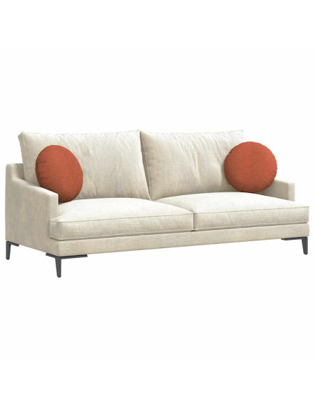 Cuscini per Seduta 2 pcs Rosso Arancio Ø 40 cm Tessuto in Cords