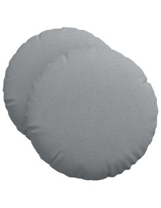 Cuscini per Seduta 2 pcs Grigio chiaro Ø50 x 19 cm Tessuto 2