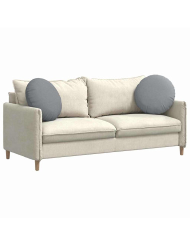 Cuscini per Seduta 2 pcs Grigio chiaro Ø50 x 19 cm Tessuto