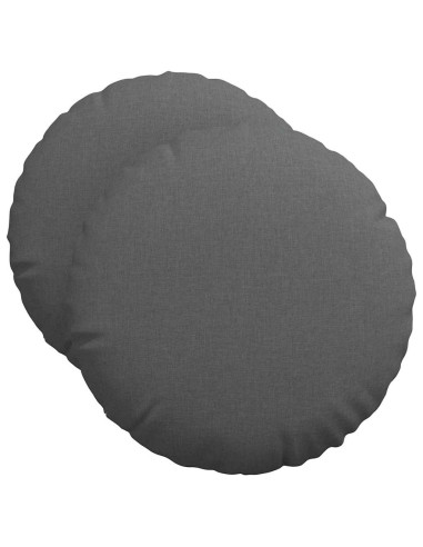 Cuscini per Seduta 2 pcs Grigio scuro Ø50 x 19 cm Tessuto