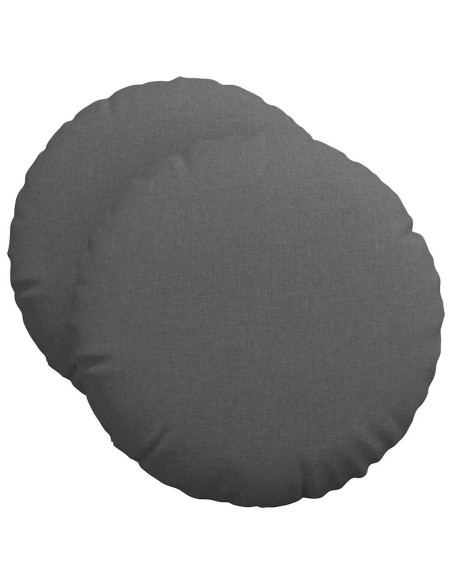 Cuscini per Seduta 2 pcs Grigio scuro Ø50 x 19 cm Tessuto