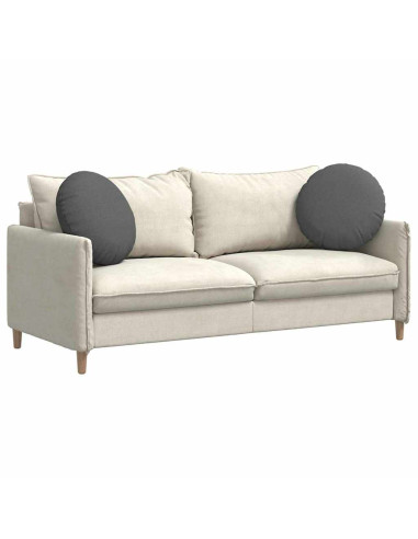 Cuscini per Seduta 2 pcs Grigio scuro Ø50 x 19 cm Tessuto