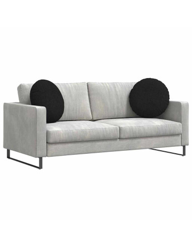 Cuscini per Seduta 2 pcs Nero Ø50 x 19 cm Tessuto