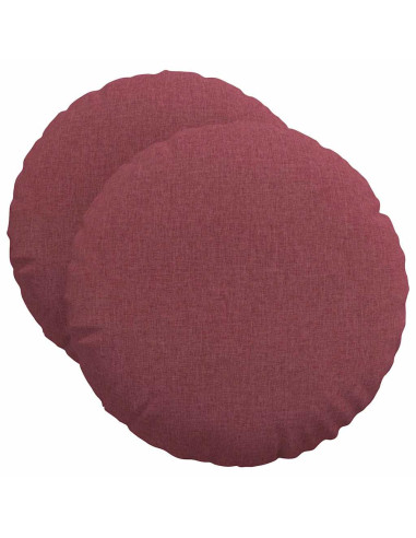 Cuscini per Seduta 2 pcs Rosso Vino Ø50 x 19 cm Tessuto