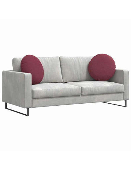 Cuscini per Seduta 2 pcs Rosso Vino Ø50 x 19 cm Tessuto