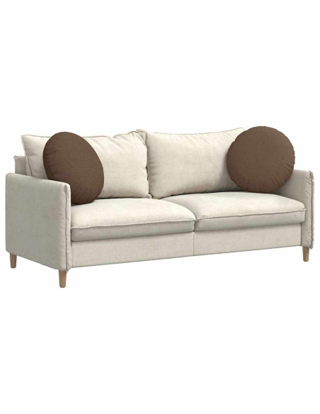 Cuscini per Seduta 2 pcs Marrone Ø50 x 19 cm Tessuto