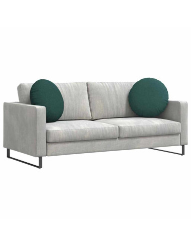 Cuscini per Seduta 2 pcs Verde Scuro Ø50 x 19 cm Tessuto