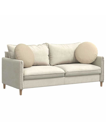 Cuscini per Seduta 2 pcs Crema Ø50 x 19 cm Tessuto