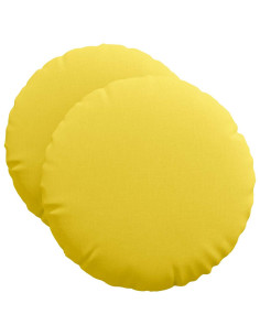 Cuscini per Seduta 2 pcs Giallo Chiaro Ø50 x 19 cm Tessuto 2