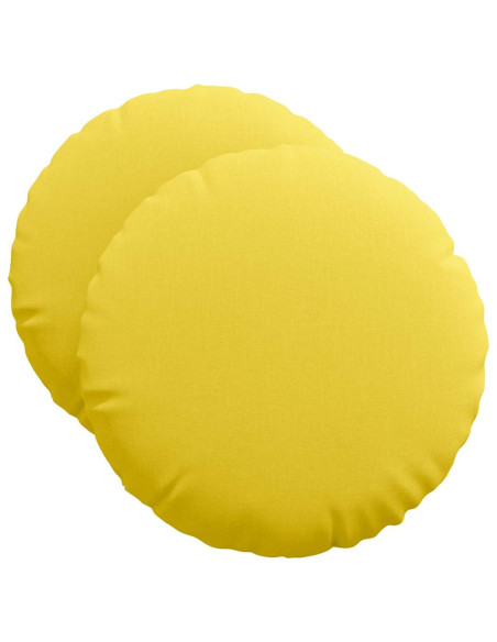 Cuscini per Seduta 2 pcs Giallo Chiaro Ø50 x 19 cm Tessuto