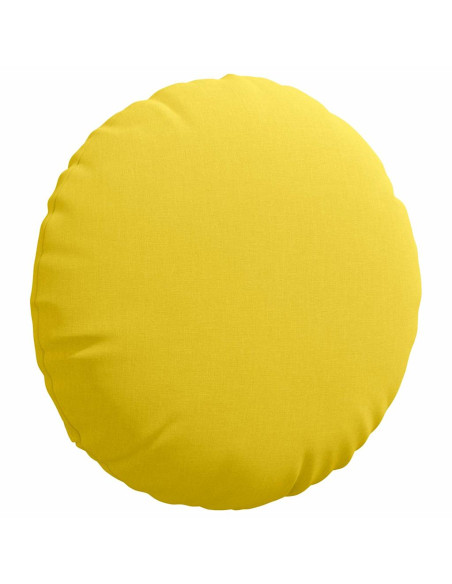 Cuscini per Seduta 2 pcs Giallo Chiaro Ø50 x 19 cm Tessuto