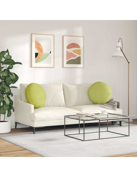 Cuscini per Seduta 2 pcs Verde chiaro Ø50 x 19 cm Tessuto