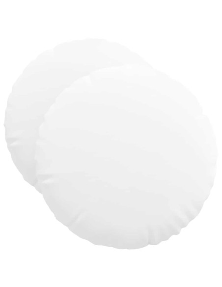 Cuscini per Seduta 2 pcs Bianco Ø50 x 19 cm Tessuto