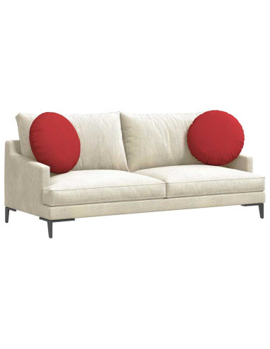 Cuscini per Seduta 2 pcs Rosso Ø50 x 19 cm Tessuto