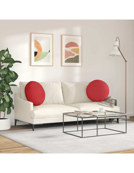 Cuscini per Seduta 2 pcs Rosso Ø50 x 19 cm Tessuto