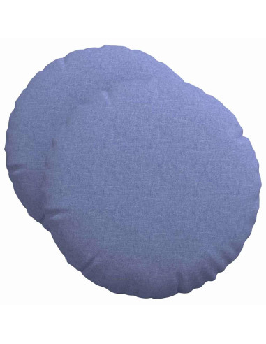 Cuscini per Seduta 2 pcs Blu jeans Ø50 x 19 cm Tessuto