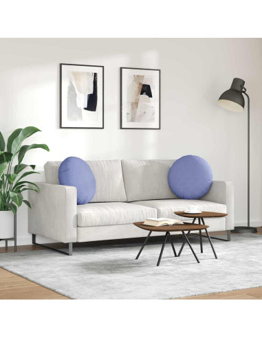 Cuscini per Seduta 2 pcs Blu jeans Ø50 x 19 cm Tessuto