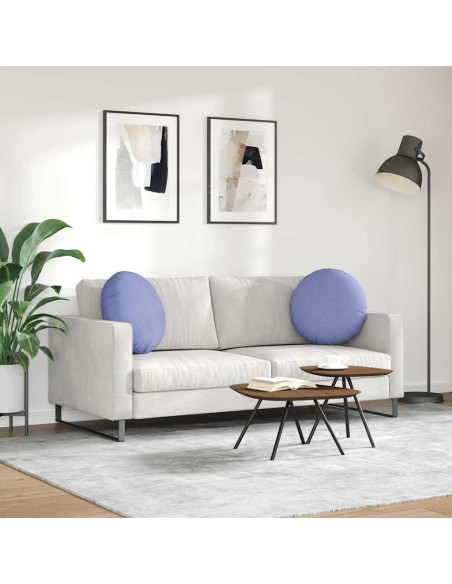 Cuscini per Seduta 2 pcs Blu jeans Ø50 x 19 cm Tessuto