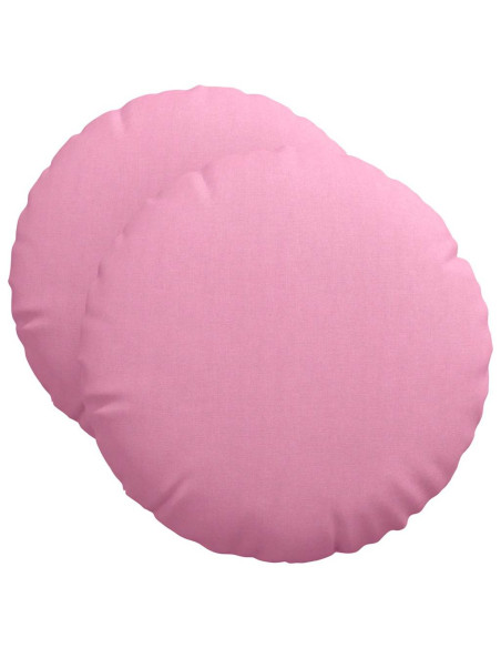 Cuscini per Seduta 2 pcs Rosa Ø50 x 19 cm Tessuto