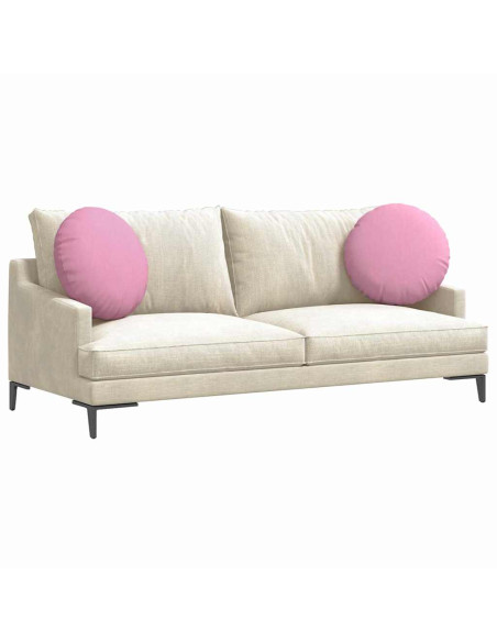 Cuscini per Seduta 2 pcs Rosa Ø50 x 19 cm Tessuto
