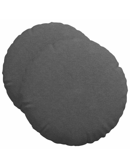 Cuscini per Seduta 2 pcs Grigio scuro Ø 50 cm Tessuto in Cords