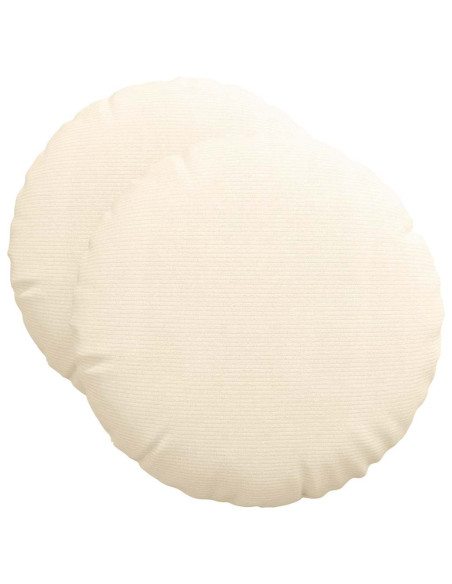 Cuscini per Seduta 2 pcs Crema Ø 50 cm Tessuto in Cords