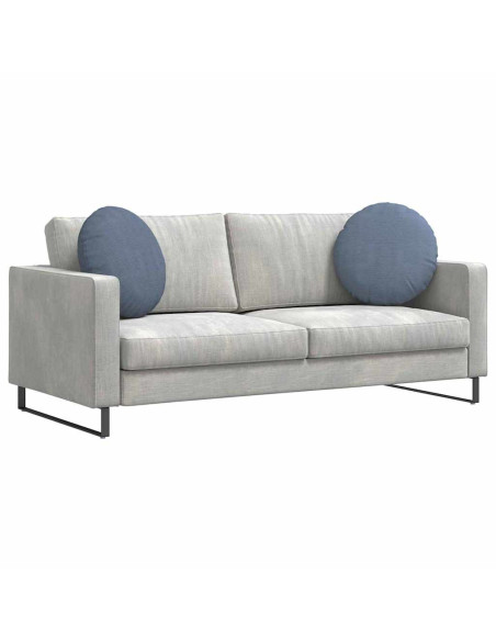 Cuscini per Seduta 2 pcs Blu Ø 50 cm Tessuto in Cords