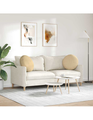 Cuscini per Seduta 2 pcs Grigio Verde Ø 50 cm Tessuto in Cords