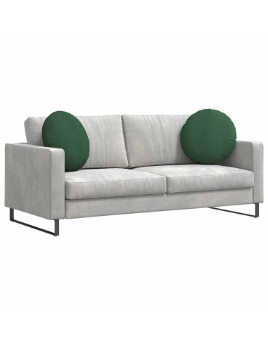 Cuscini per Seduta 2 pcs Verde Scuro Ø 50 cm Tessuto in Cords