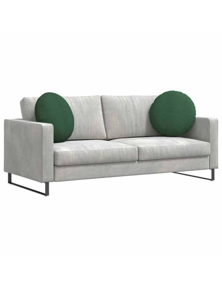 Cuscini per Seduta 2 pcs Verde Scuro Ø 50 cm Tessuto in Cords