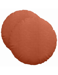 Cuscini per Seduta 2 pcs Rosso Arancio Ø 50 cm Tessuto in Cords 2