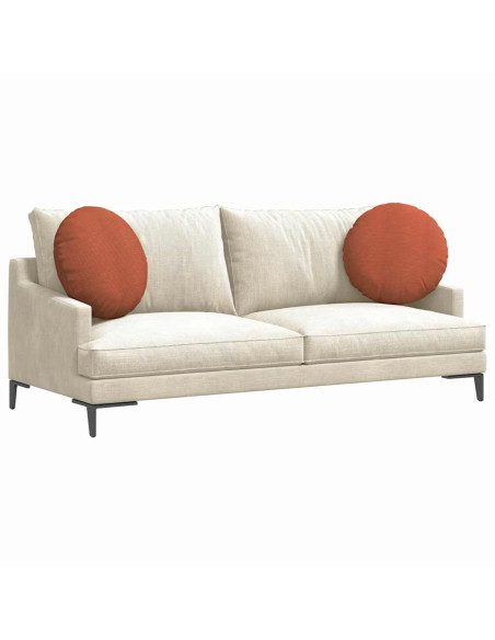 Cuscini per Seduta 2 pcs Rosso Arancio Ø 50 cm Tessuto in Cords