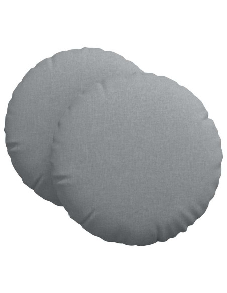 Cuscini per Seduta 2 pcs Grigio chiaro Ø60 x 21 cm Tessuto
