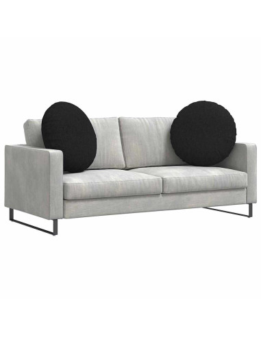 Cuscini per Seduta 2 pcs Nero Ø60 x 21 cm Tessuto