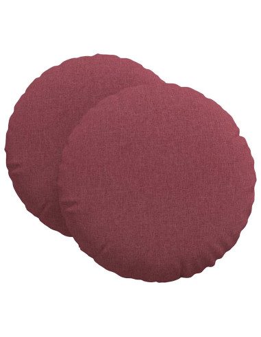 Cuscini per Seduta 2 pcs Rosso Vino Ø60 x 21 cm Tessuto