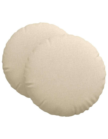 Cuscini per Seduta 2 pcs Crema Ø60 x 21 cm Tessuto