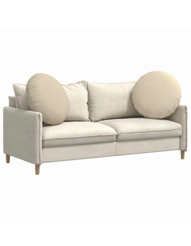 Cuscini per Seduta 2 pcs Crema Ø60 x 21 cm Tessuto