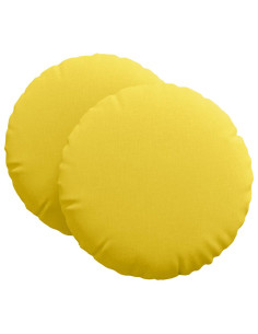 Cuscini per Seduta 2 pcs Giallo Chiaro Ø60 x 21 cm Tessuto 2