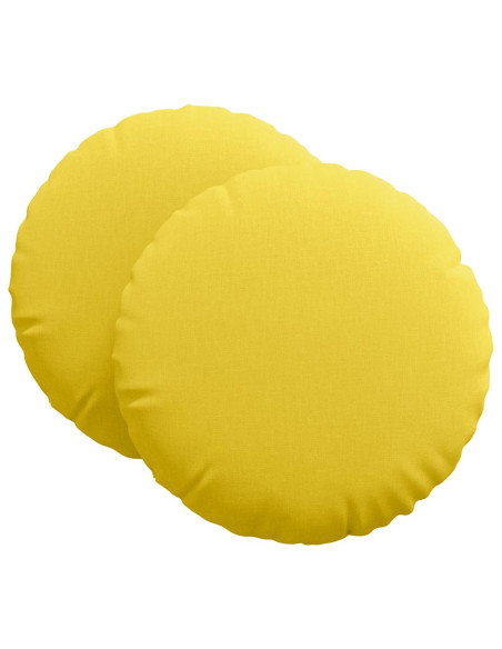 Cuscini per Seduta 2 pcs Giallo Chiaro Ø60 x 21 cm Tessuto