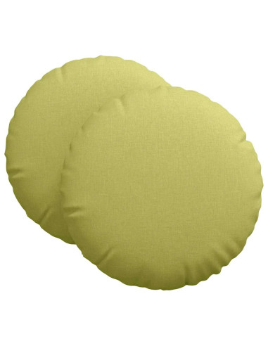 Cuscini per Seduta 2 pcs Verde chiaro Ø60 x 21 cm Tessuto