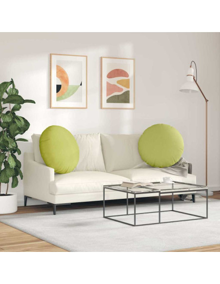 Cuscini per Seduta 2 pcs Verde chiaro Ø60 x 21 cm Tessuto