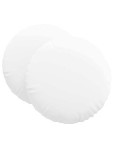 Cuscini per Seduta 2 pcs Bianco Ø60 x 21 cm Tessuto 2