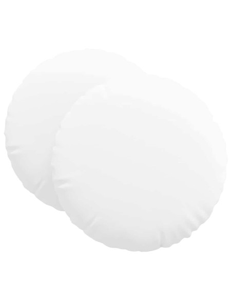 Cuscini per Seduta 2 pcs Bianco Ø60 x 21 cm Tessuto