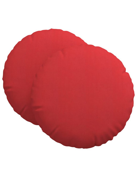 Cuscini per Seduta 2 pcs Rosso Ø60 x 21 cm Tessuto